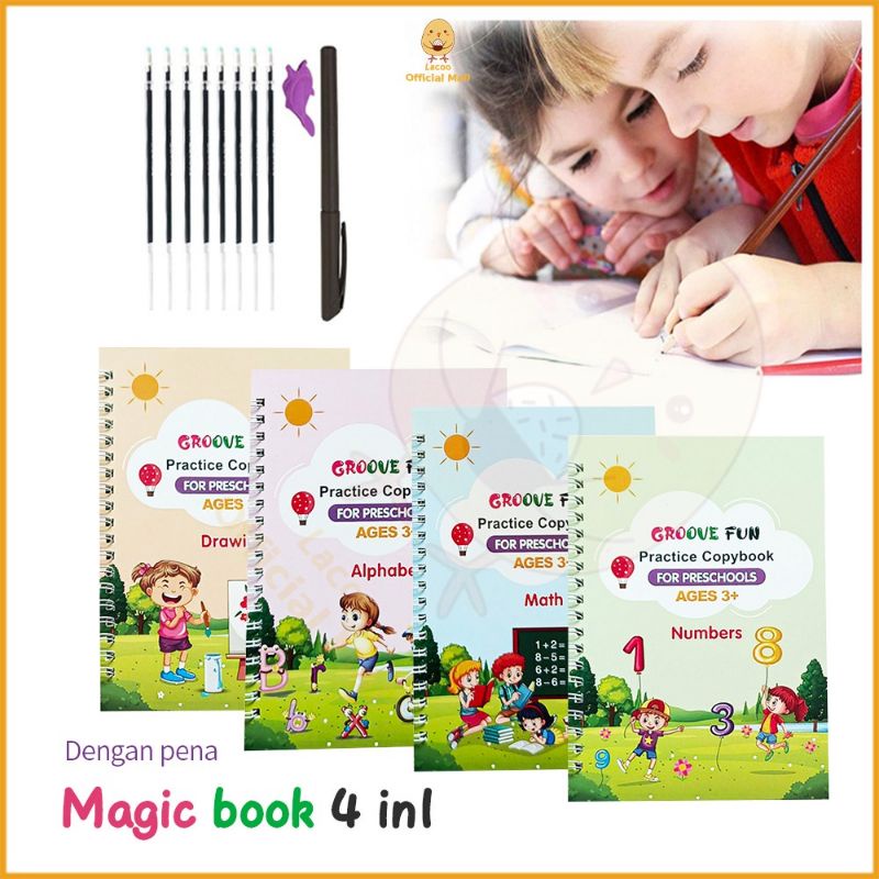 

1 set 4 buku sank magic book / buku belajar menulis anak buku pintar untuk anak belajar menulis membaca