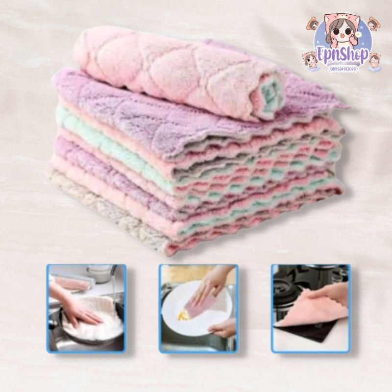 KAIN LAP CUCI PIRING ANTI MINYAK SERBAGUNA / KAIN LAP MICROFIBER / KAIN LAP DAPUR