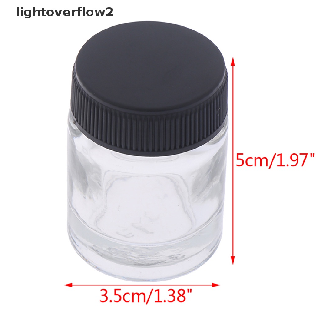 (lightoverflow2) Botol Kaca Airbrush 22CC Dengan Tutup Hisap Untuk Nail Art (ID)