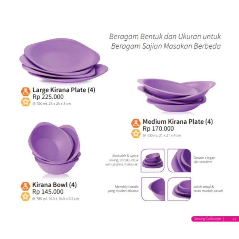 Moorlife Kirana Plate/Kirana Bowl/Promo/1 lusin
