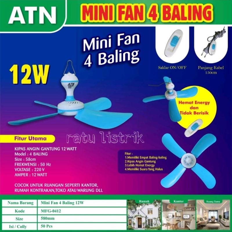 ATN Kipas Angin Murah / Kipas Angin Gantung / Kipas Angin Karakter