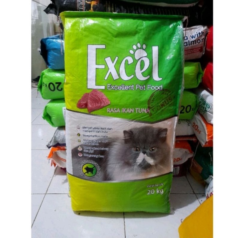 Excel Cat food 20kg Ikan Donat Segitiga Cat food makanan kucing