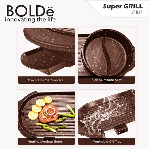 Super Electric Grill 2In1 BOLDe