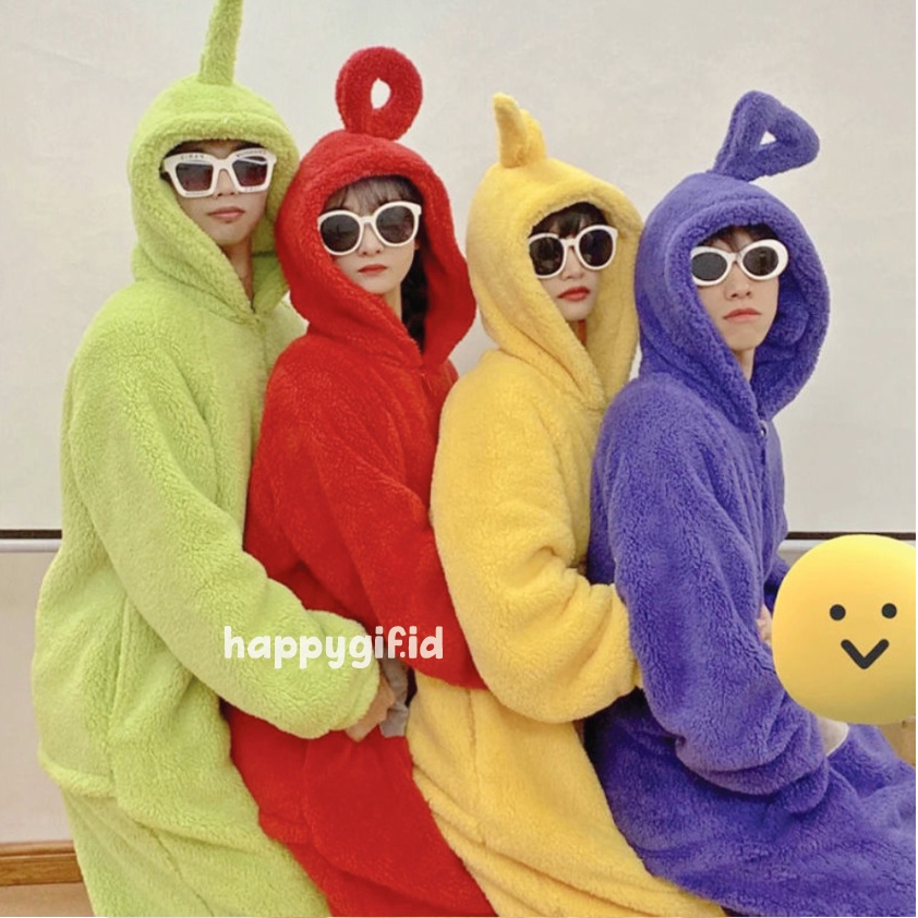 LALA PO TELETUBBIES TINKY WINKY DIPSY ONESIE BAJU TIDUR KOSTUM DASTER PIYAMA KIGURUMI