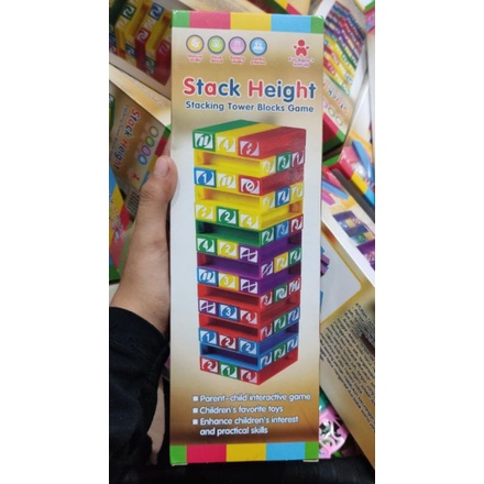 UNO mainan balok stack height/ mainan balok susun/ mainan board game