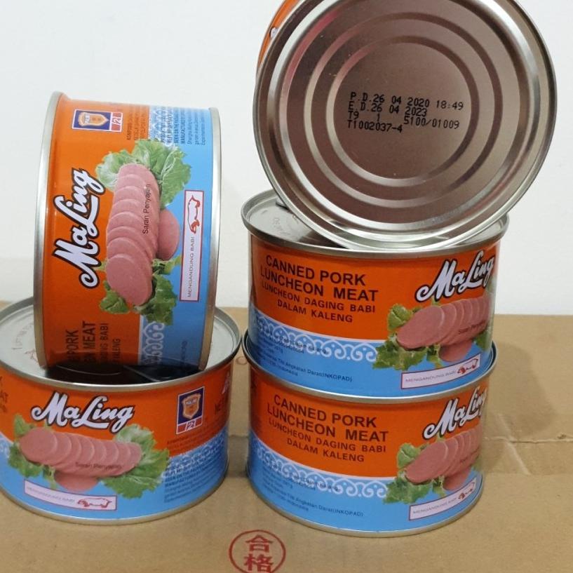 

Sale plus--397 gr Maling Canned Pork Luncheon Meat / Daging Babi MaLing NON HALAL