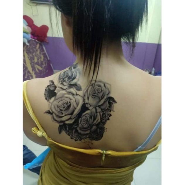 tatto temporer bunga tato bahu bokong dada anti air