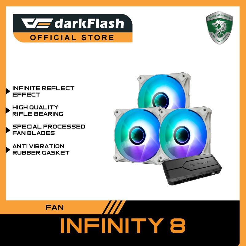 darkFlash INFINITY 8 A-RGB Fan [3 Fan] - Putih