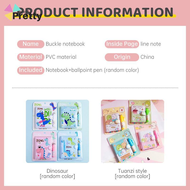 Kartun Kreatif  Notebook Portabel Mini  Dengan Set Bolpoin - PD