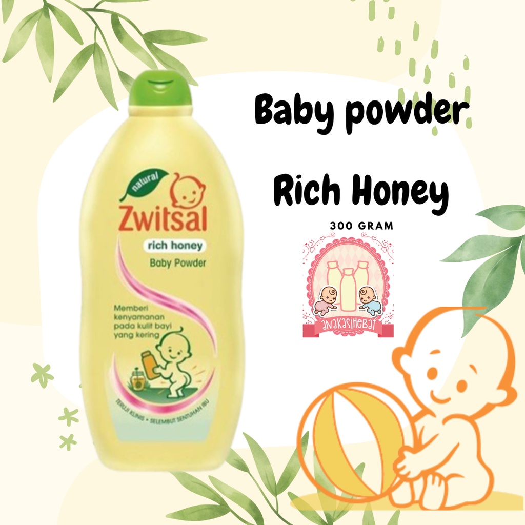 ZWITSAL Baby Powder Natural dengan Milk &amp; Honey 300gr/ Bedak tabur bayi