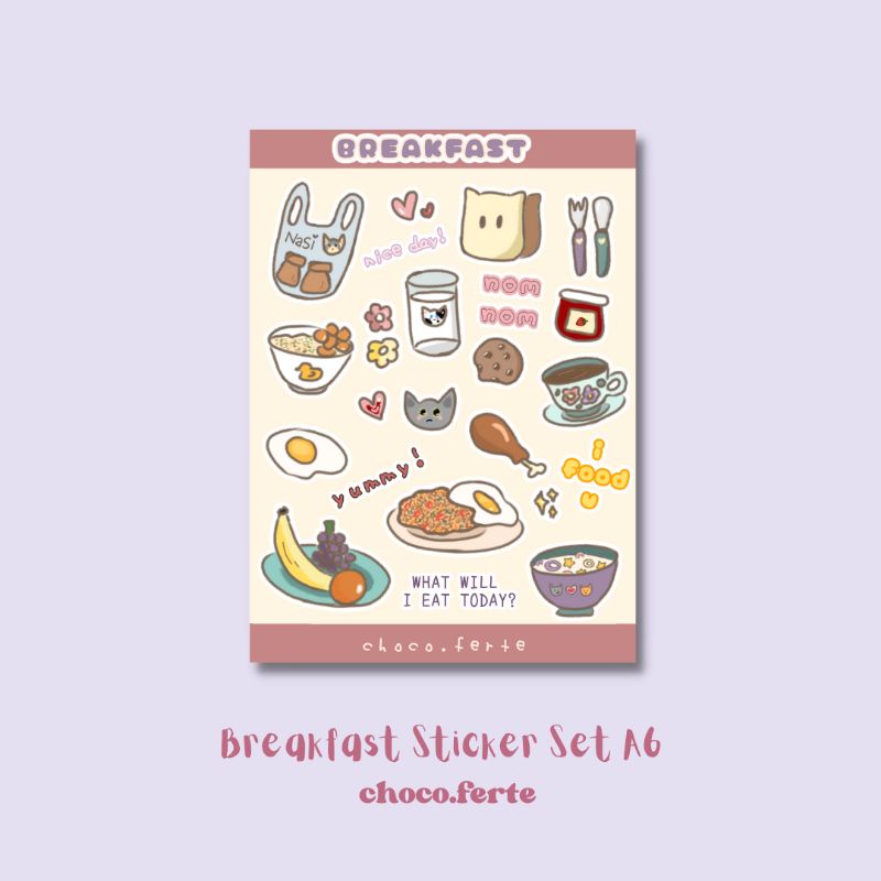 

BREAKFAST | Sticker Set untuk Journal Diary Scrapbook