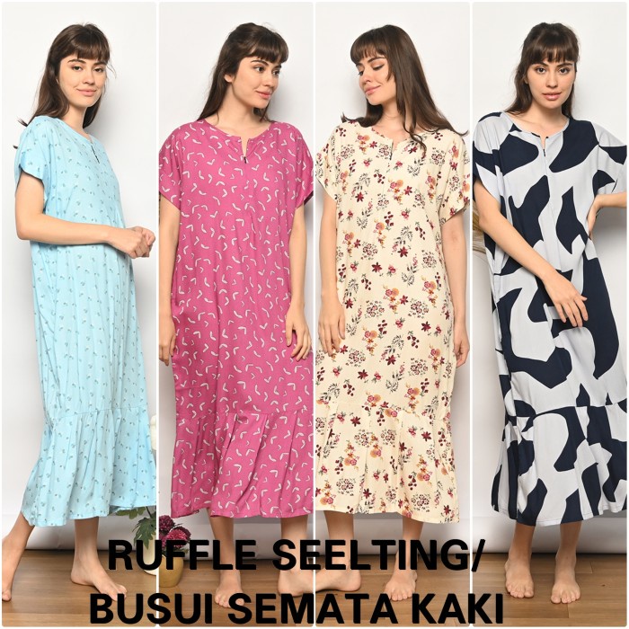 Paling Di Cari Daster Rayon Ruffle Rempel Busui Semata Kaki