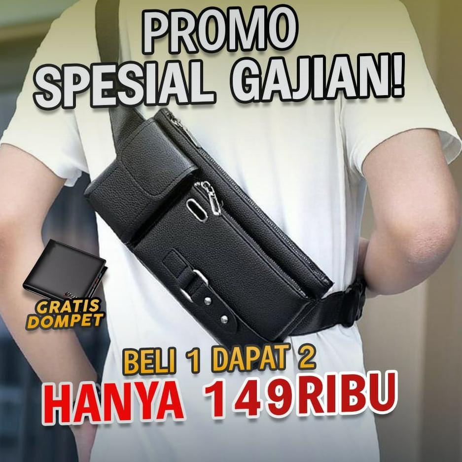 yh✽Ready Stock➘ Gratis Dompet Keren Tas Tali Pinggang Bahu Dada Samping Tas Slempang Selempang Waist