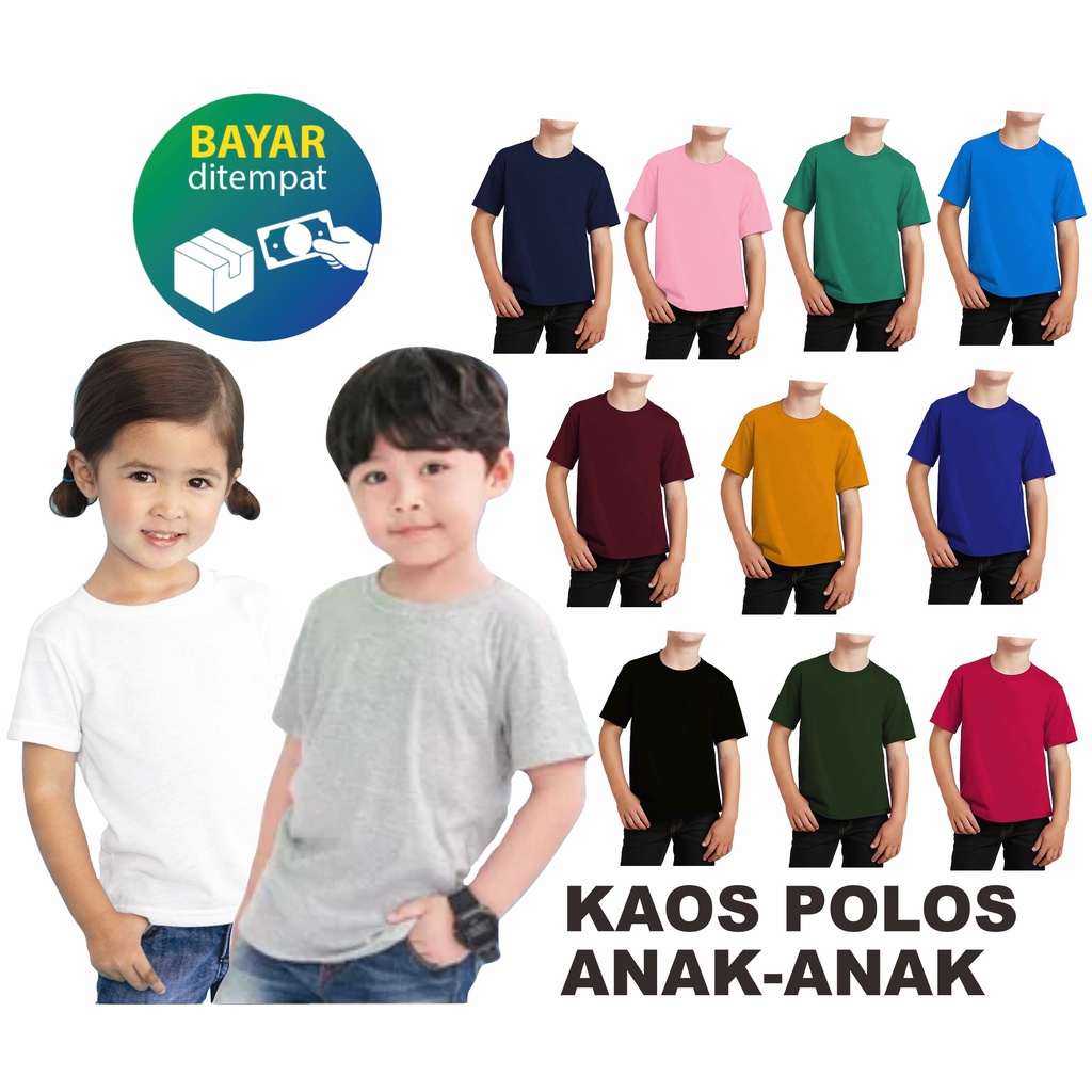 Kaos Polos Anak Anak Combad unisex bisa di pakai laki laki dan perempuan