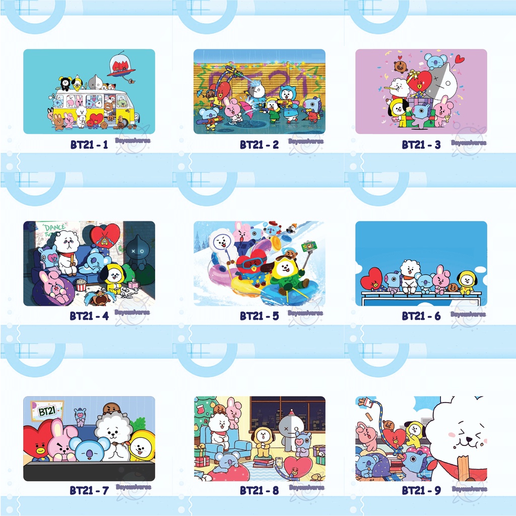 Kartu FLAZZ BCA Gen 2 / Emoney Mandiri BT21 BTS Collections Kartun Koya RJ Shooky Mang Chimmy Tata C
