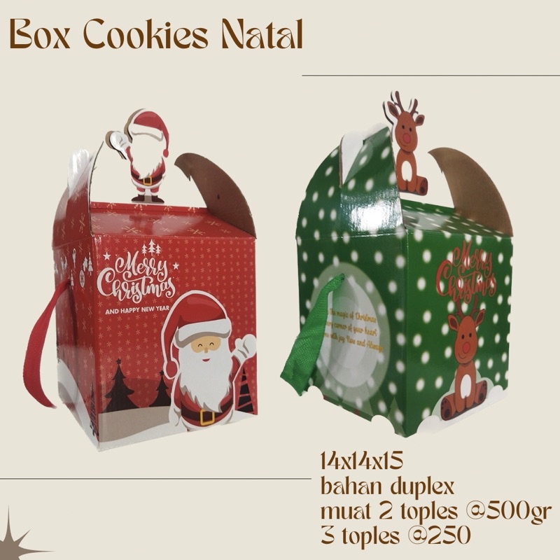 

(New) Box Kue Kering Natal isi 2 toples 500gr bulat