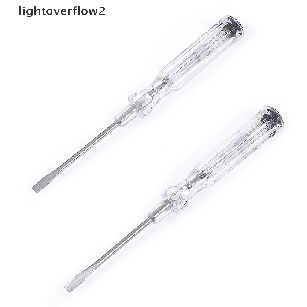 (lightoverflow2) 2pcs / Set Obeng Tes Pen Uji / Uji / Deteksi Power Listrik (ID)