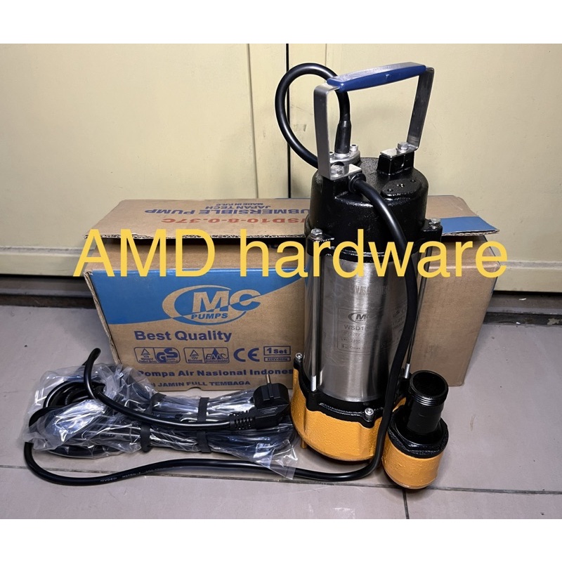 MC WSD 10-8-0.37C Pompa Celup Stainless HEAVY DUTY 0.5HP 1.25" Air Kotor Bersih Manual Submersible P