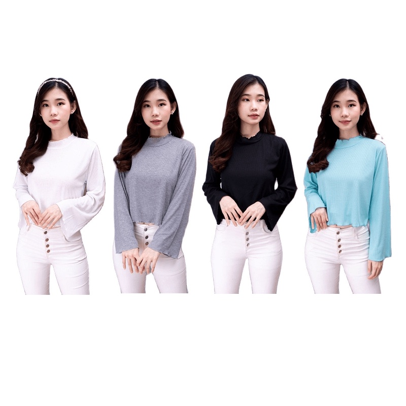 BLOUSE MANDEVILLA CROP TOP  / TOP BLOUSE TURTLENECK KOREA