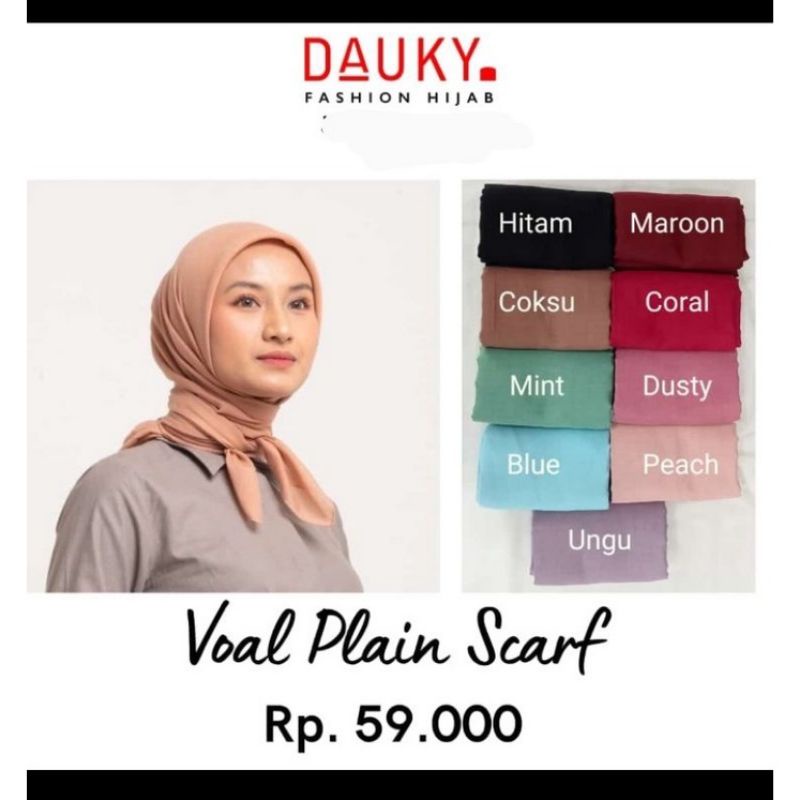 Segiempat Voal Plain Scarf Dauky