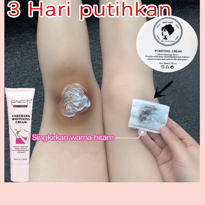 Pemutih ketiak Pemutih selangkangan Whitening Cream 60ml memutihkan daerah pribadi leher ketiak sela