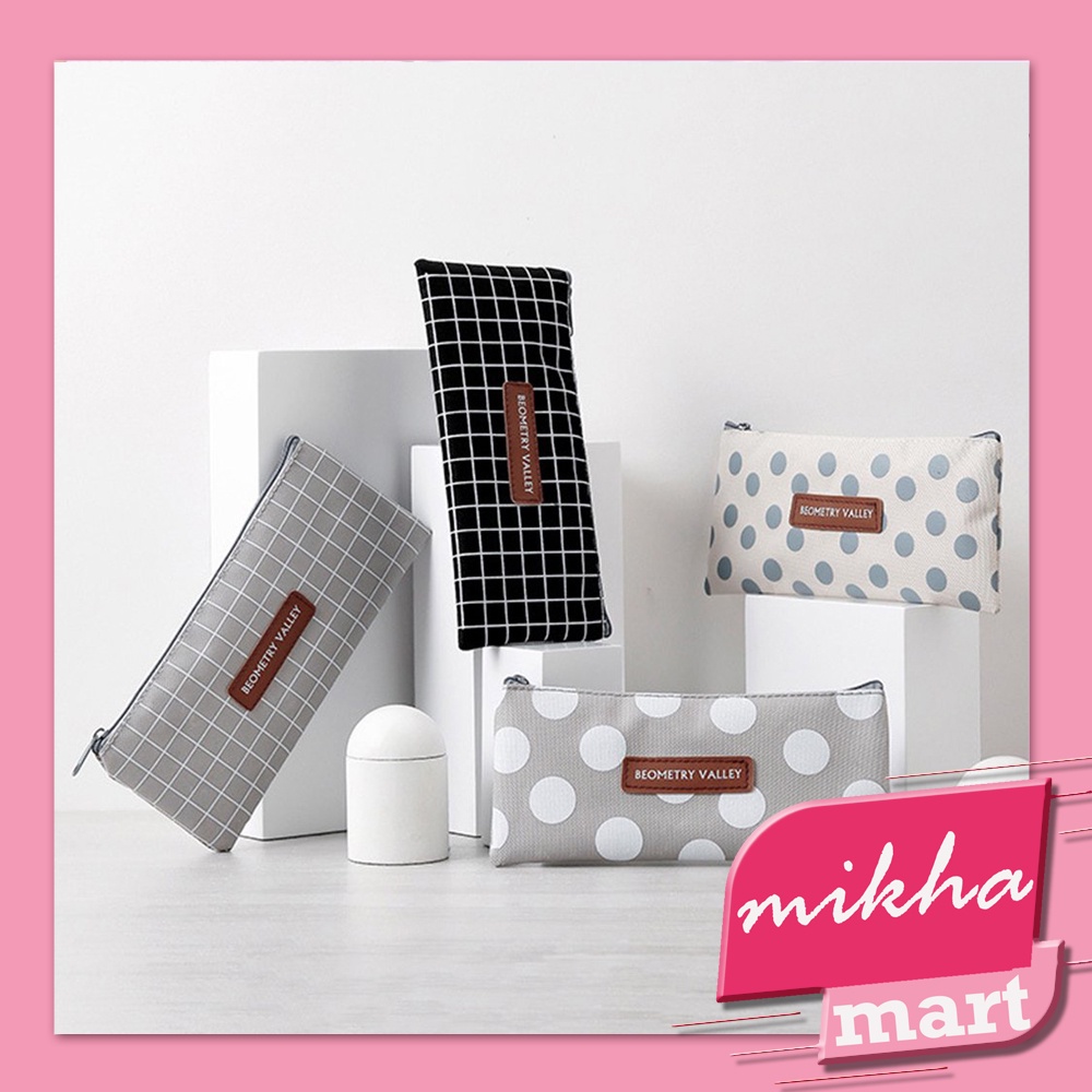 Tempat Pensil/ Pouch Pulpen Kain Motif Geometry Valley Karakter Serbaguna/ MIKHAMART