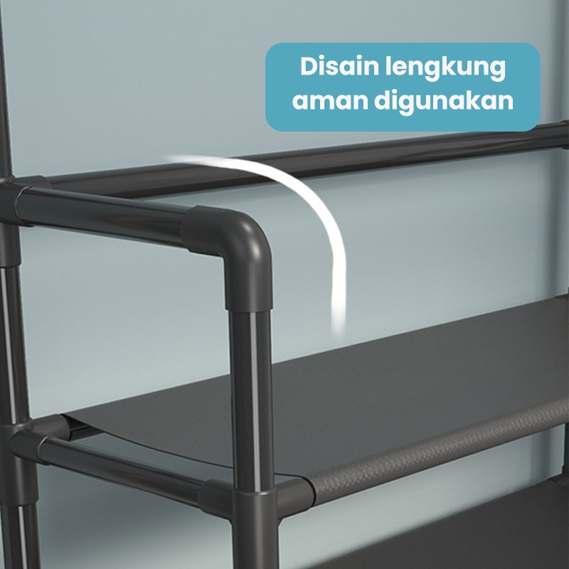 KAGK Rak Sepatu 4 Susun Stand Hanger /Gantungan Baju Rak Serbaguna 4 Tingkat /Tempat Penyimpanan Gantung Pakaian Tas Topi Rak