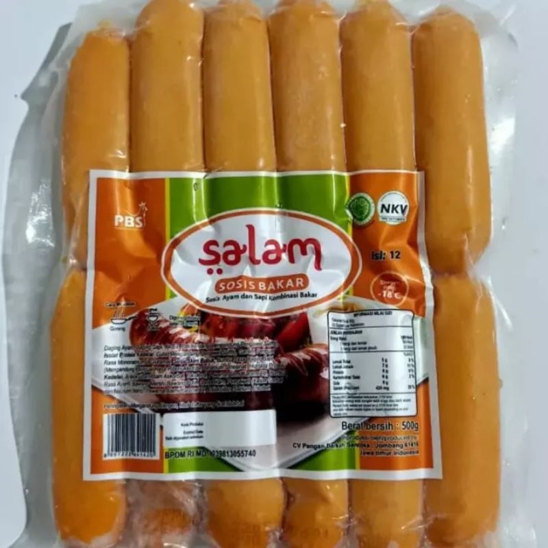 

Sosis Bakar Sapi Salam Isi 12 Batang Besar Berat 500 Gram