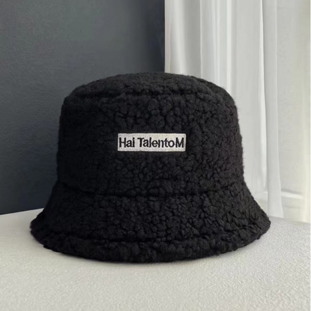 【COD Tangding】Topi Nelayan Bahan Bulu Domba Velvet Hangat Gaya Korea Untuk Wanita