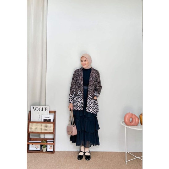 Silvi blazer batik full furing trikot batik kerja modern