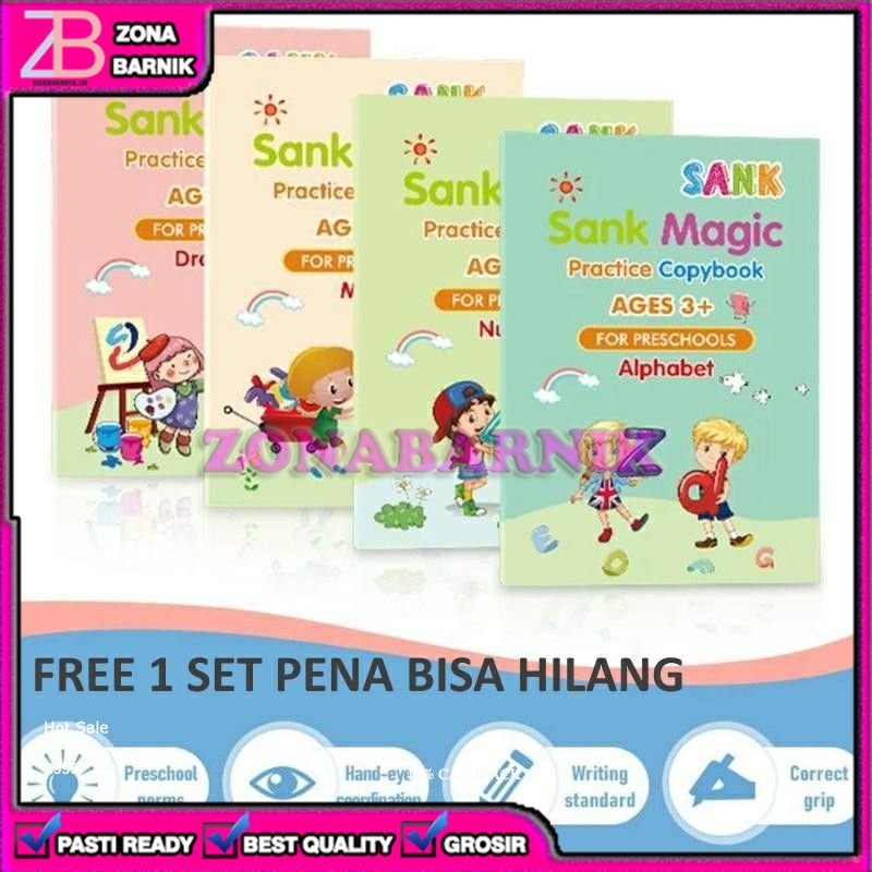 

[ZB] 4 BUKU SET MAGIC PRACTICE BOOK ORIGINAL SANK MAGIC BOOK BISA DIHAPUS