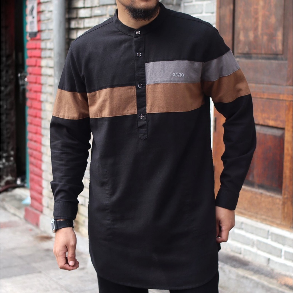 KOKO KURTA  BAJU SHALAT PRIA WARNA HITAM ARMY MOCCA MAROON UKURAN M L XL