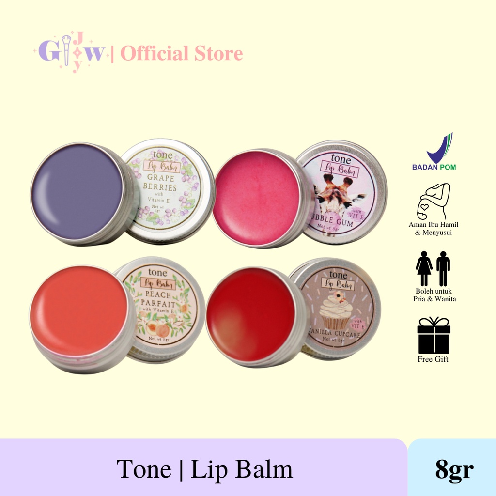 B107-B110 TONE tinted lip balm pelembab bibir berwarna bpom murah treatment perawatan wajah kecantikan tint kering natural cerah sehat juicy pecah berdarah hitam kulit