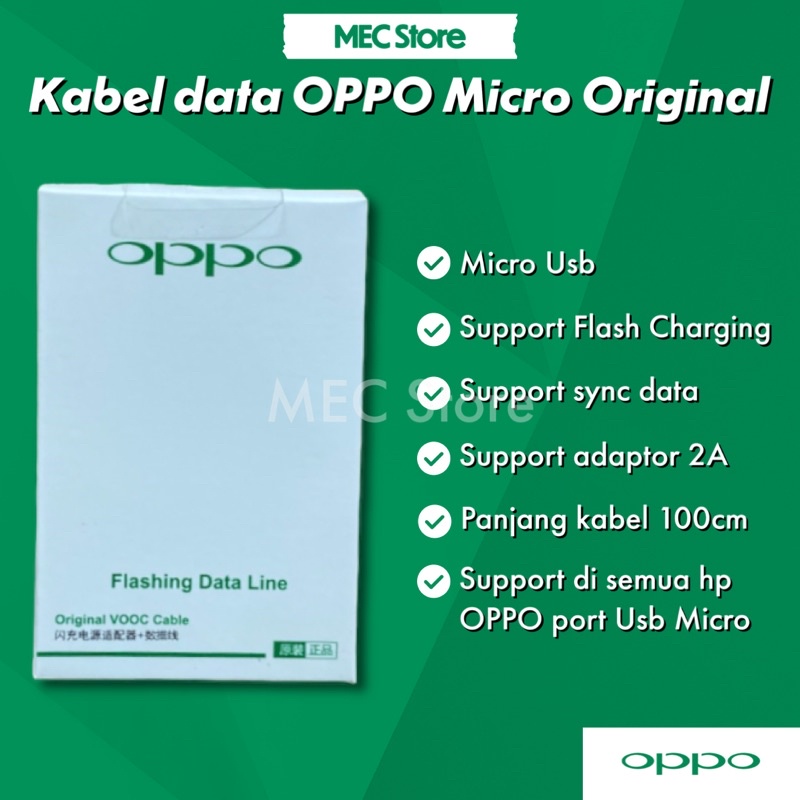 KABEL DATA MICRO USB 2A OPPO A3S / A5S / A7 / A12 / A1K / F1S / F3 / F5 / F7