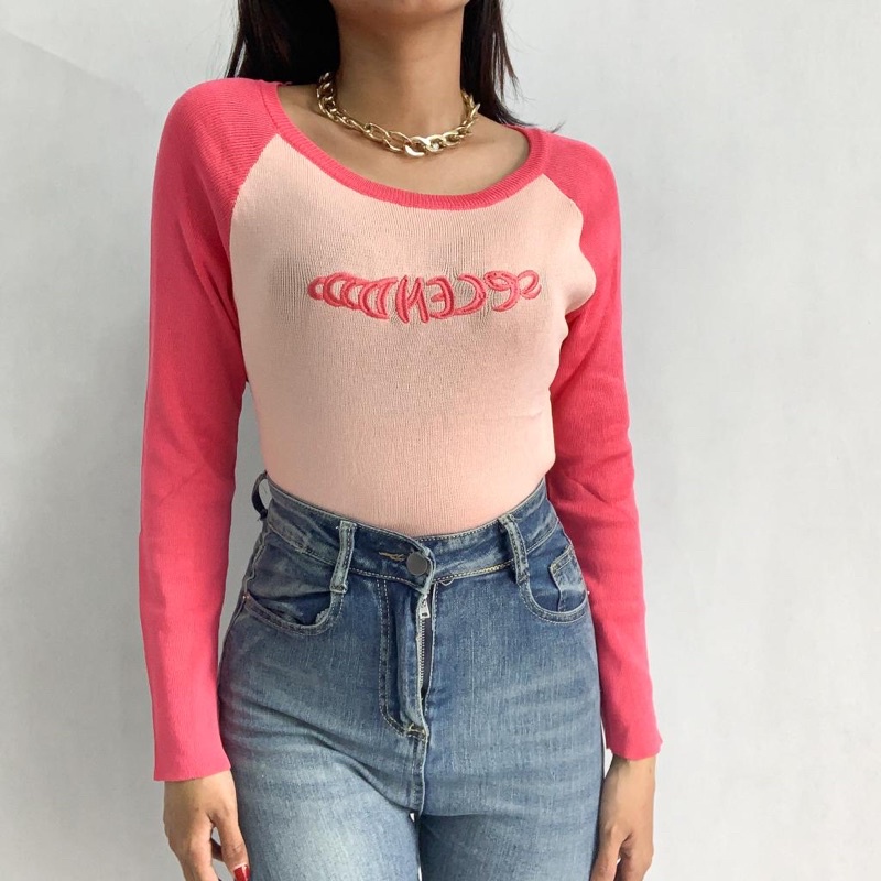 [LUXE.DLABEL] - E32 TOP [ Atasan Rajut Wanita Atasan Rajut Import wanita Atasan lengan panjang rajut Kaos wanita Vest wanita Atasan Wanita Atasan Halter tank Korea wanita Korean top Croptop Croptee Atasan perempuan Top premium quality]