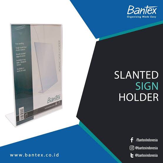 

slanted sign holder bantex/ slanted sign A4/ holder informasi kerja/ holder informasi bahan akrilik/ holder informasi bank/ holder informasi hotel/ holder informasi murah