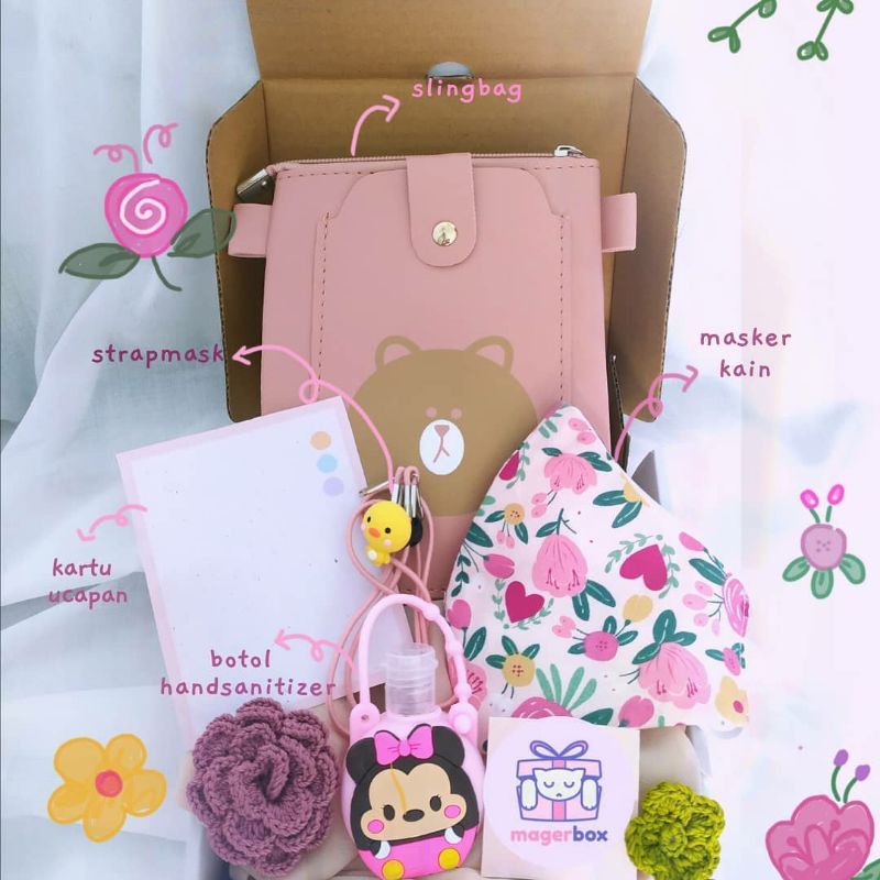 Gift Box Cewe / Gift Box Sling Bag / Kado Ulang Tahun / Gift Box Wisuda