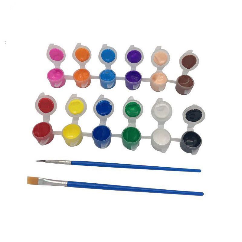 

Set cat akrilik 12 warna + 2 kuas