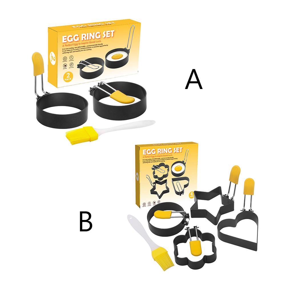 Egg Rings Stainless Kitchen Egg Shapers Cetakan Penggorengan Masak Anti Lengket Dengan Pegangan