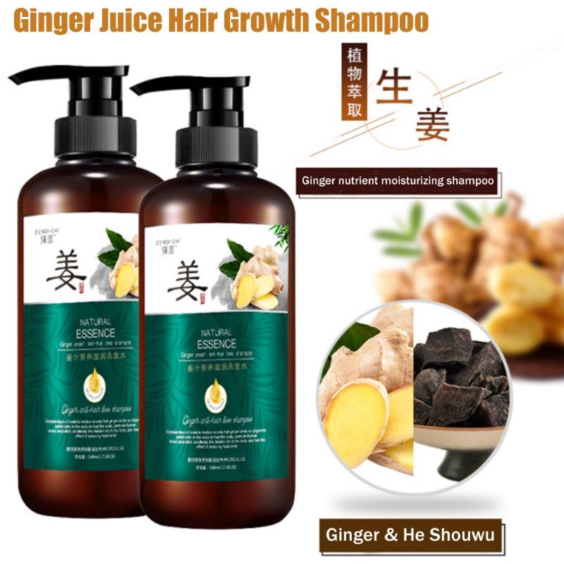 Zhenxiu Ginger Shampo Penumbuh Rambut / Sampo Jahe Anti Rontok Anti Ketombe Gatal / Cairan Essence Serum Jahe Ginger Serum Obat Vitamin Penumbuh Rambut