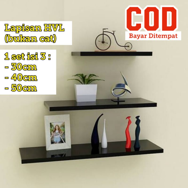 ALDEKO - Rak Dinding Slim (1 Set 3 Pc) UK 50 40 30 Ambalan-1