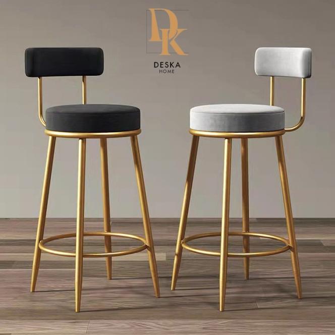 Kursi Bar Minimalis Besi / Bar Stool Gold