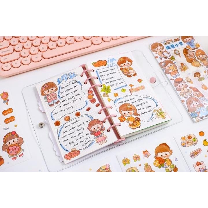 PAOPAO Stiker Import isi 4 Lembar Happy Fun People Orang Kartun Cute Scrapbook