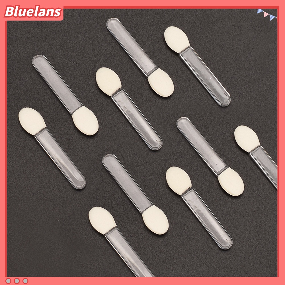 Bluelans 10Pcs Brush Spons Aplikator Eyeshadow Sekali Pakai Warna Transparan Untuk Makeup