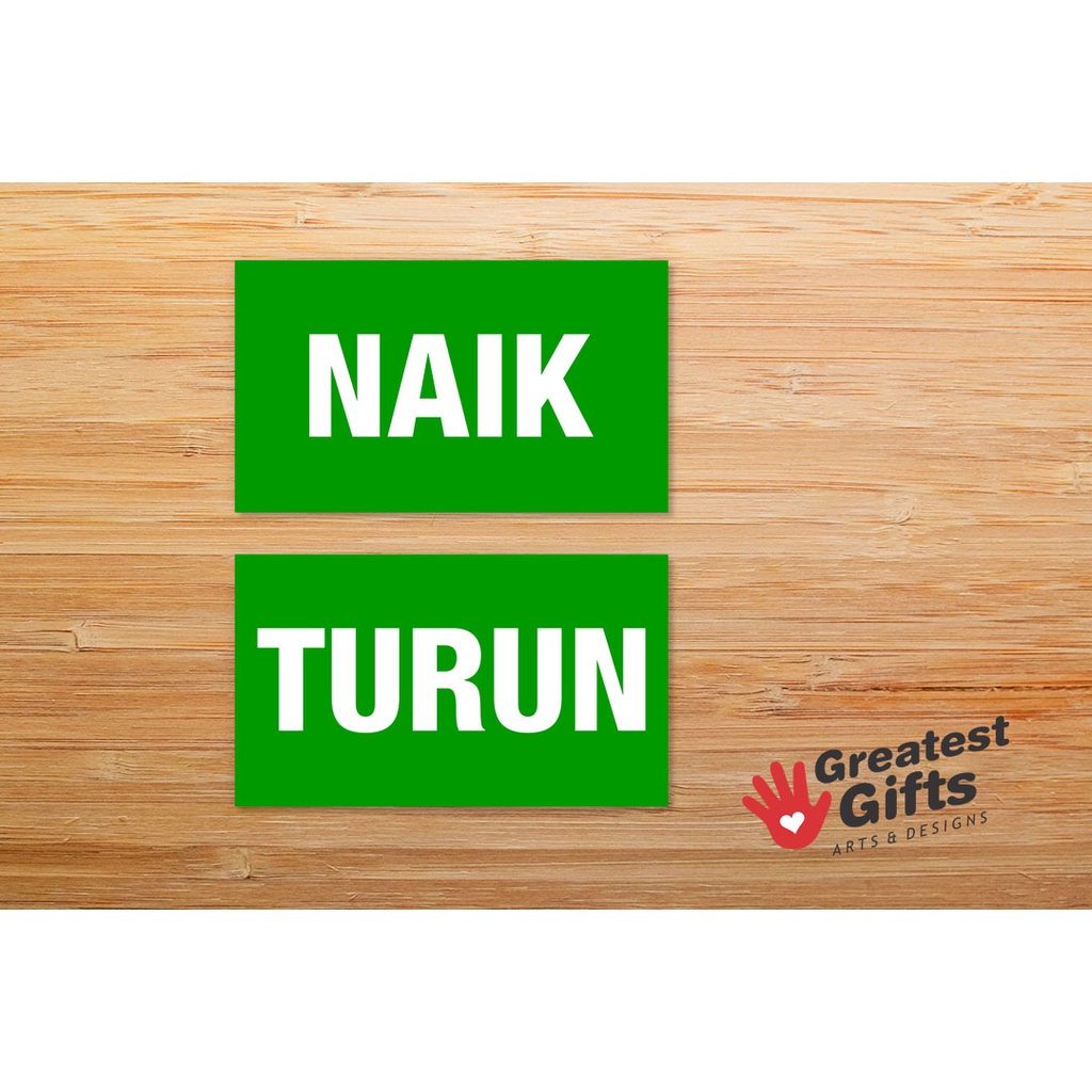 

Sticker Tulisan Naik Turun Stiker Petunjuk Arah Jalan Kantor Venue