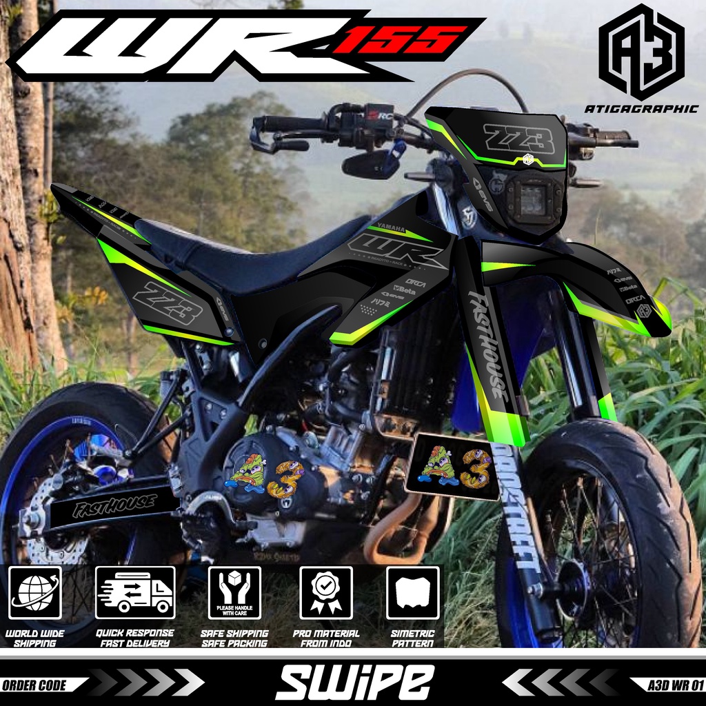 Decal WR 155 Full Body Bebas Custom variasi decal WR155 terbaru keren dekal wr hologram pelangi A3D 