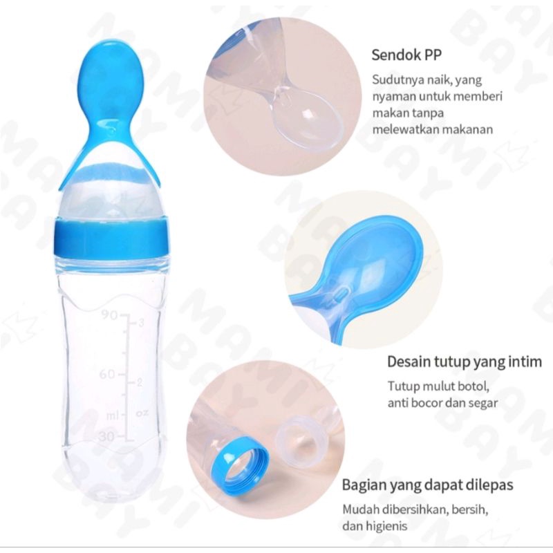 BOTOL SENDOK MAKAN BAYI SILIKON MPASI BABY FEEDER BOTTLE