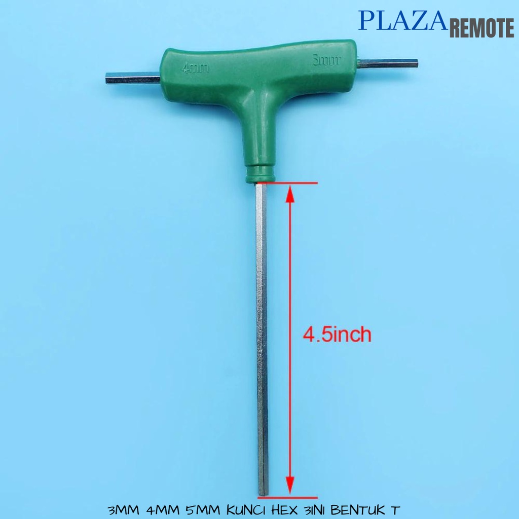 KUNCI SOCKET HEXAGONAL HEX T 3MM / 4 MM / 5MM 3IN1 BENTUK T