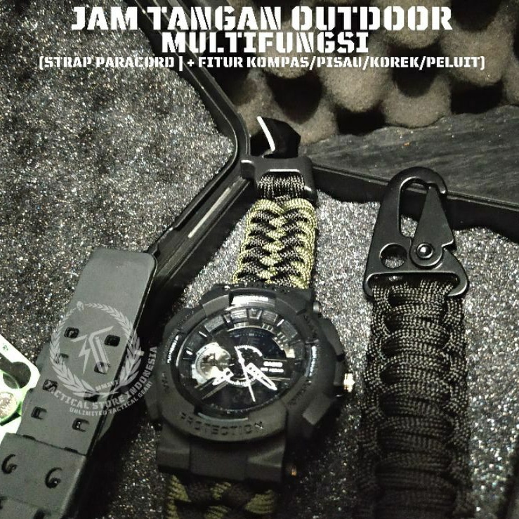 Jam Tangan Paracord Custom - Jam Tangan Tactical Outdoor Survival TSI SERIES #03