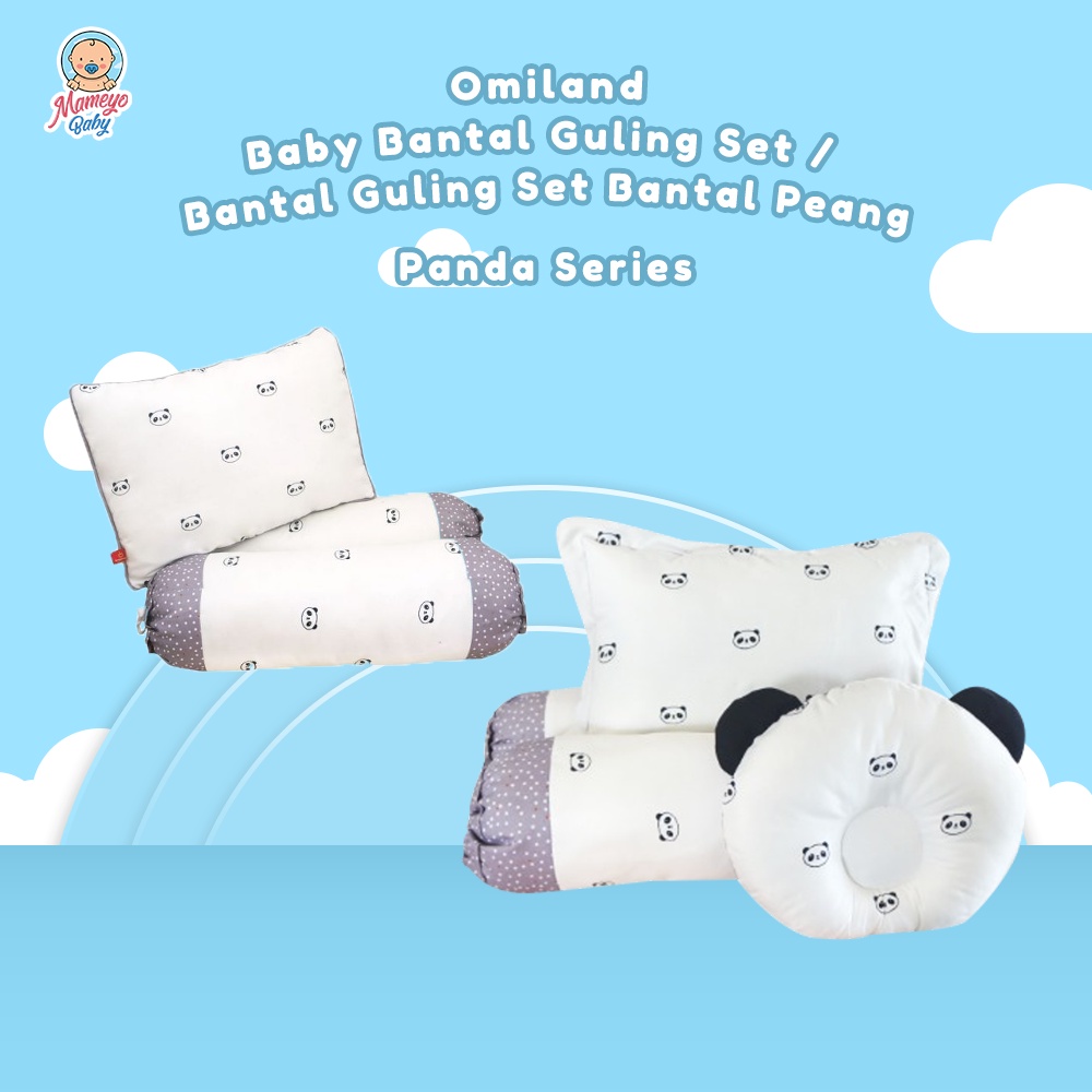 Baby Bantal Guling Set / Bantal Guling Set Bantal Peang Omiland Panda Series OWB1143 OWB1142